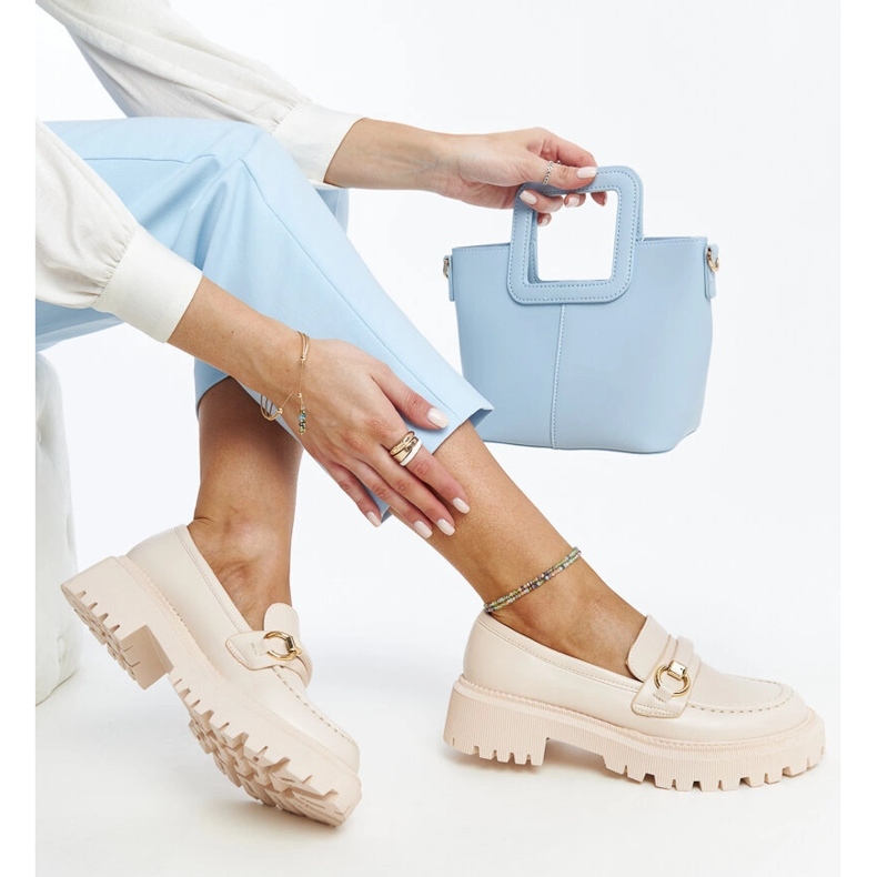 Béžové mokasíny se sponou Lasima béžový 1 Béžové mokasíny se sponou Lasima béžový 1