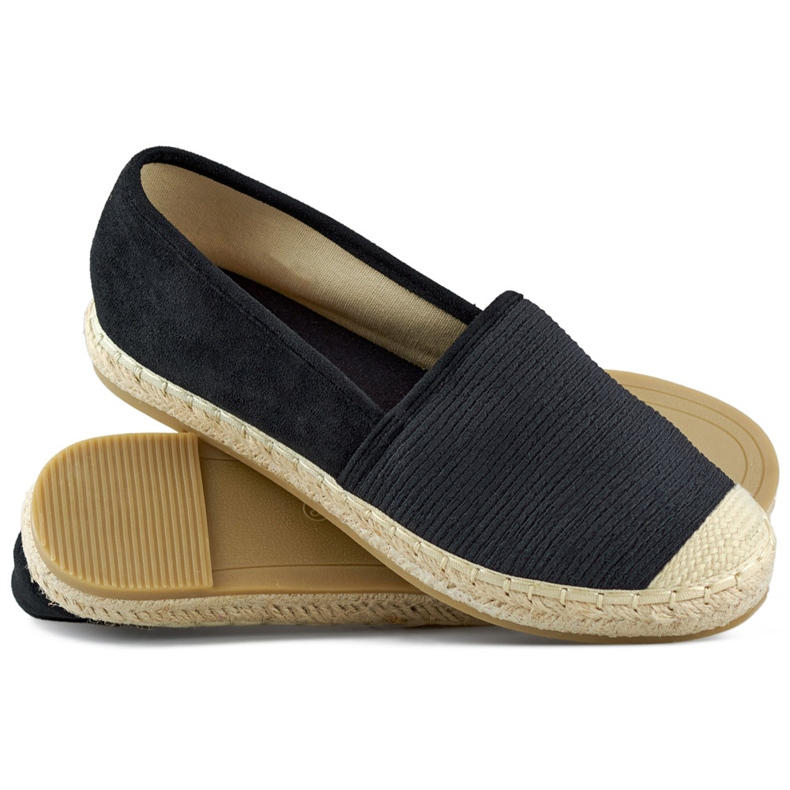 Černé klasické dámské espadrilky černý 1