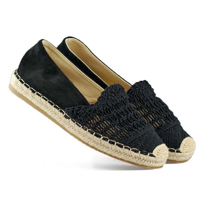 Klasické černé dámské espadrilky černý 1