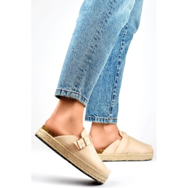 Dámské kryté espadrilky se sponou, béžová béžový 1 Dámské kryté espadrilky se sponou, béžová béžový 1