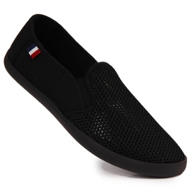 News Černé pánské prolamované slip-on tenisky NOVINKA černý 1