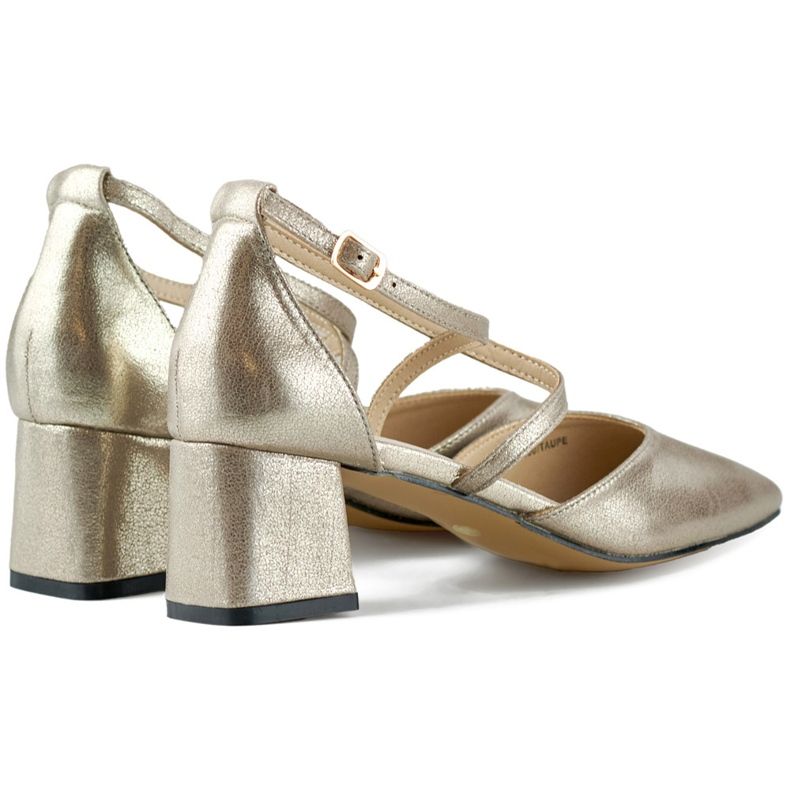 Stříbrné lodičky s ramínky na nízkém podpatku stříbrný 1