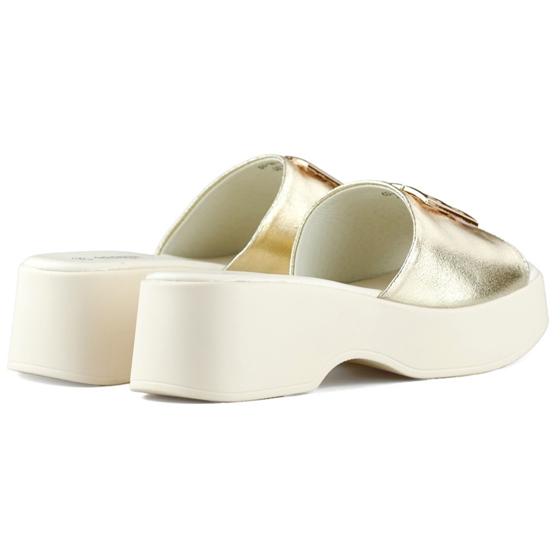 Zlaté, elegantní, pohodlné žabky se silnou podrážkou zlatý 1