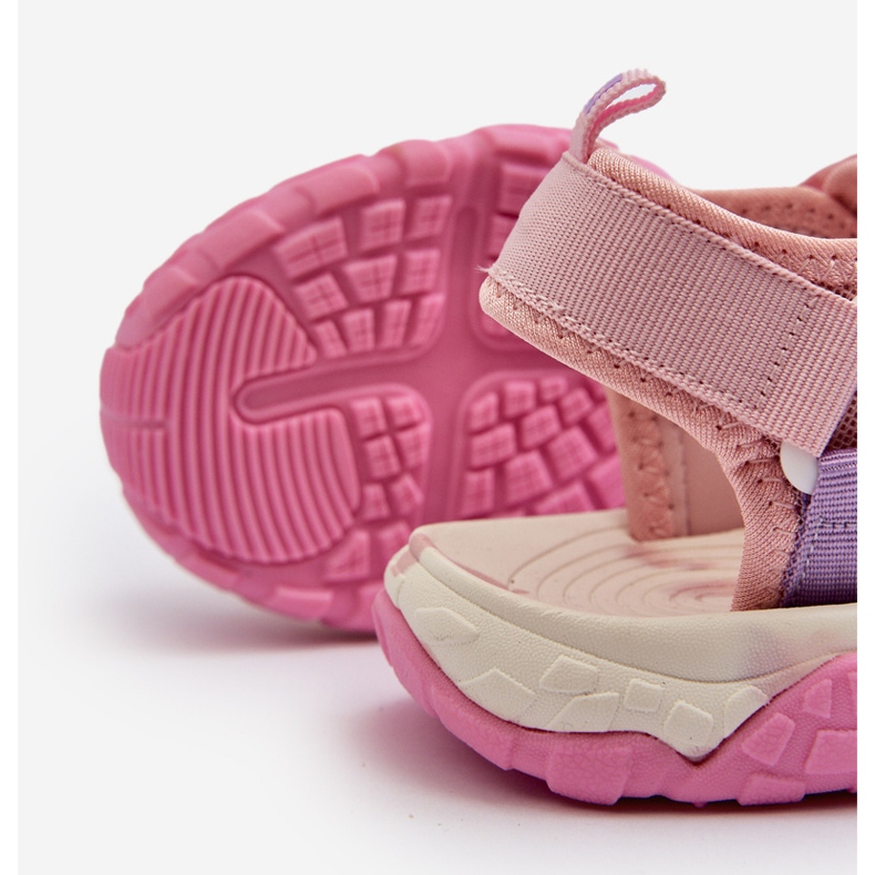 Dívčí sandály na suchý zip Big Star NN374238 Růžové růžový 1