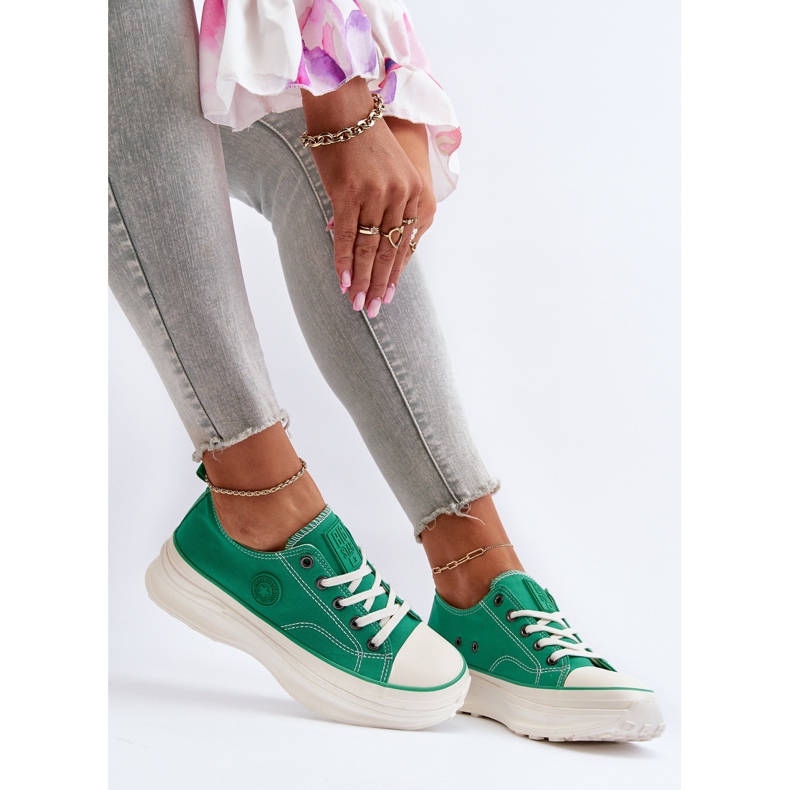 Dámské tenisky na masivní podrážce Big Star NN274130 Green zelená 1