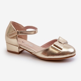 Dívčí balerínky se zlatou mašlí Andarifa zlatý 1 Dívčí balerínky se zlatou mašlí Andarifa zlatý 1