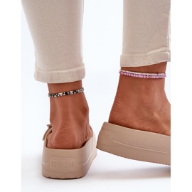 Dámské pěnové žabky na platformě s přezkou Big Star NN274A666 béžová béžový 1