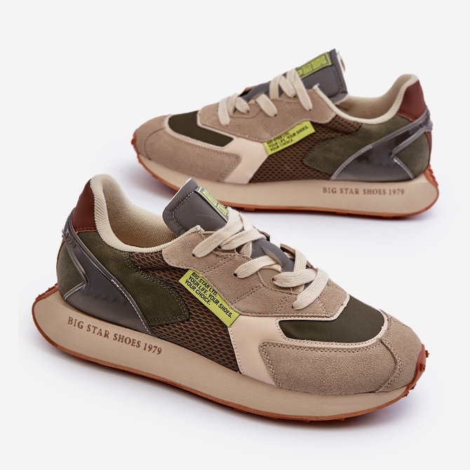 Sportovní obuv Pánské tenisky Memory Foam System Big Star NN174345 Khaki zelená 1
