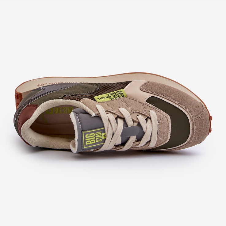 Sportovní obuv Pánské tenisky Memory Foam System Big Star NN174345 Khaki zelený 2