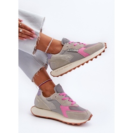 Dámské tenisky na platformě Memory Foam Big Star Platform NN274680 šedo-růžová šedá 1