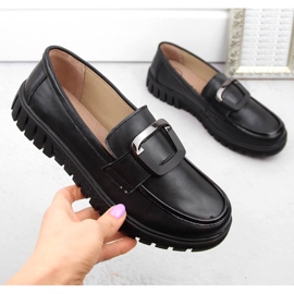 Kožené dámské boty na vysokém podpatku a platformě, černé Filippo DP6044 černá 1