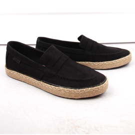 Pánské boty, nazouvací espadrilky mokasíny, černé Big Star NN174046 černý 1