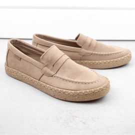 Pánské boty, nazouvací espadrilky mokasíny, béžová Big Star NN174049 béžový 1