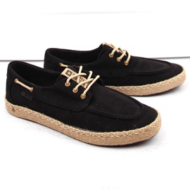 Semišové pánské boty, mokasíny, černé espadrilky Big Star NN174051 černý 1