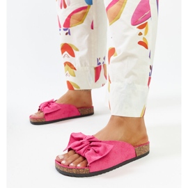 Tmavě růžové žabky s korkovou podrážkou značky Aamu růžový 1