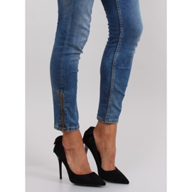 Semišové podpatky s mašlí LE035 Black černý 1