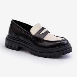 Dámské mokasíny s plochými podpatky a platformou černá Kaldira 1