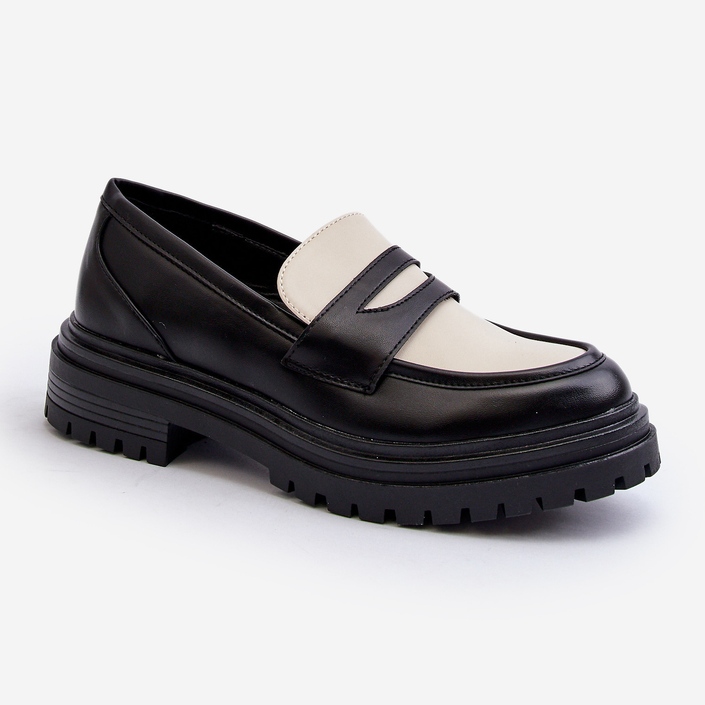 Dámské mokasíny s plochými podpatky a platformou černá Kaldira 1