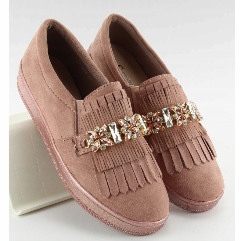 Slipy na perlové podrážce t277p Pink růžový 2