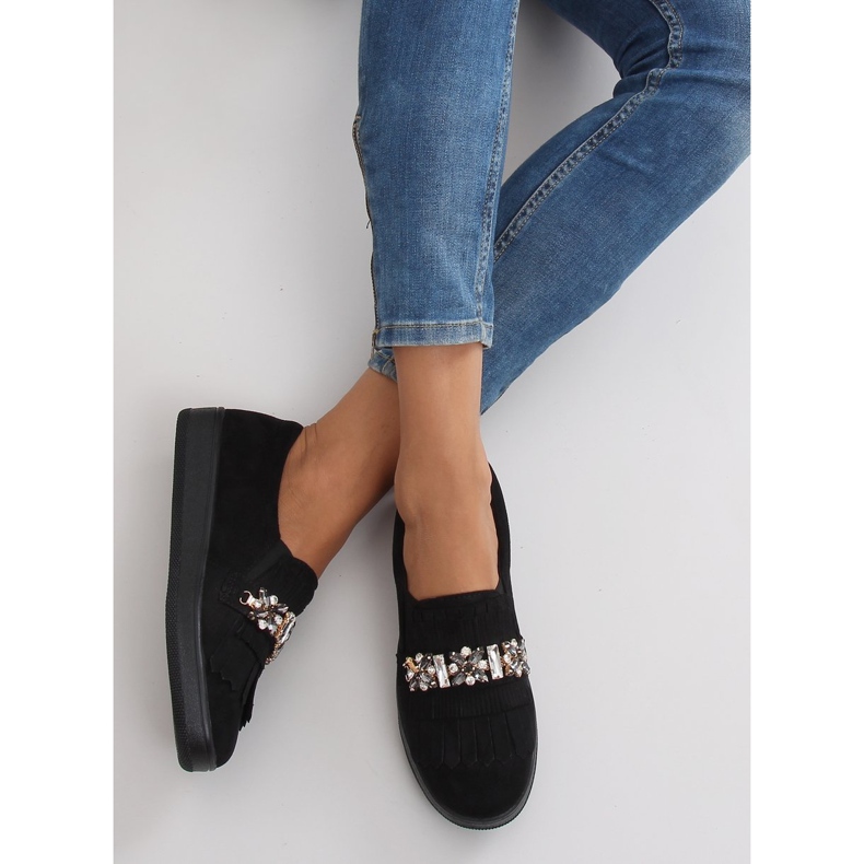 Slipy na perlové podrážce t277p Black černý 1