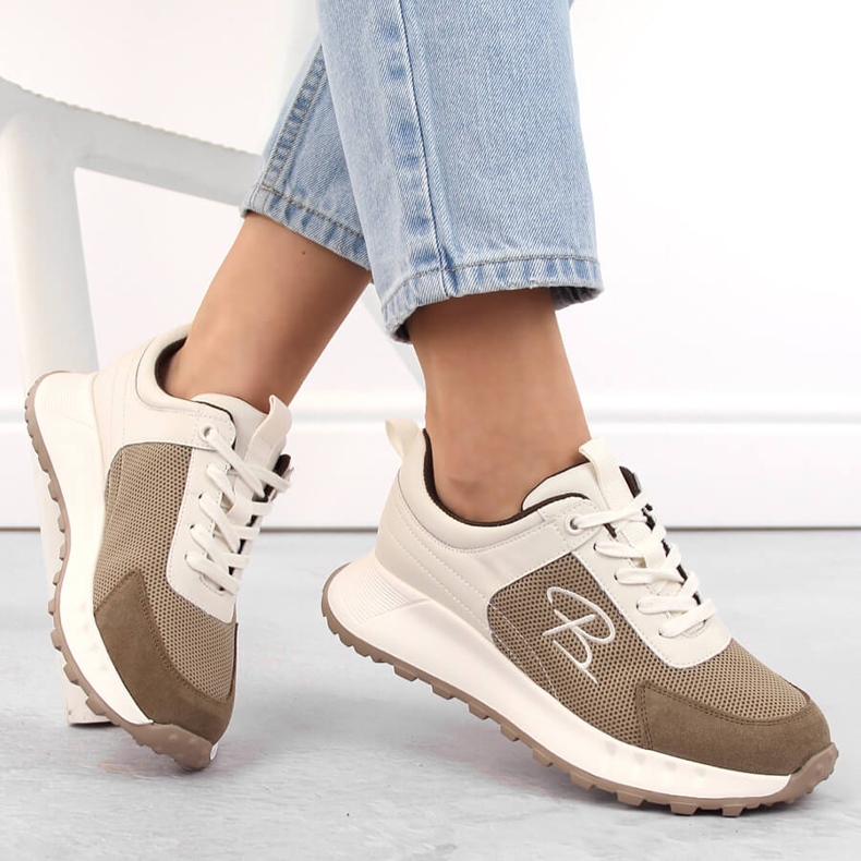 Dámská kožená sportovní obuv, béžová, Artiker 54C1468 béžový 1