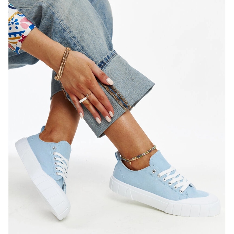 Modré látkové tenisky Eduard modrý 1