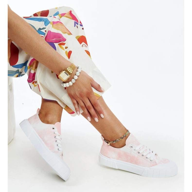 Růžové látkové tenisky Jerina růžový 1