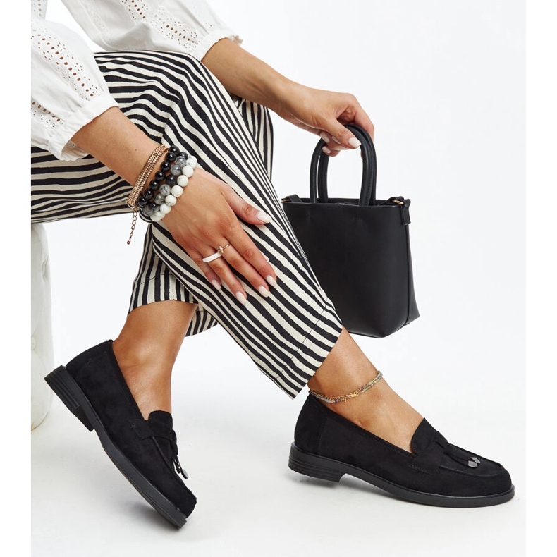 Černé semišové mokasíny Vinceza černá 1