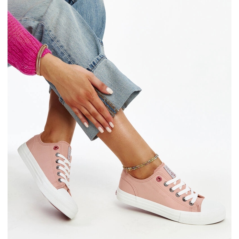 Růžové dámské tenisky Cross Jeans růžový 1
