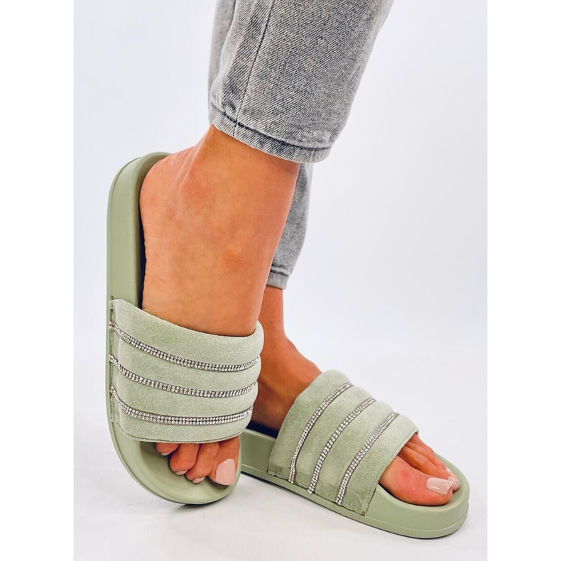 Lynne Green štrasové skluzavky zelená 2