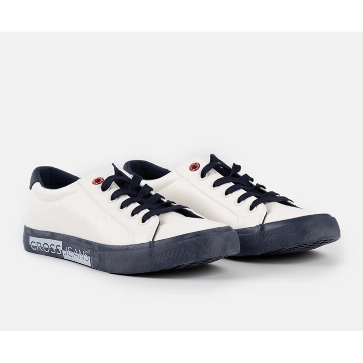 Bílé a tmavě modré pánské tenisky Cross Jeans bílý 1
