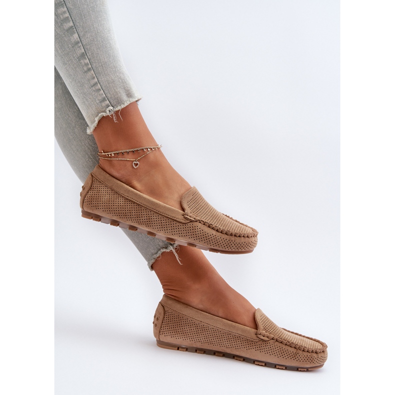 Dámské semišové mokasíny tmavě béžová Ranica béžový 2