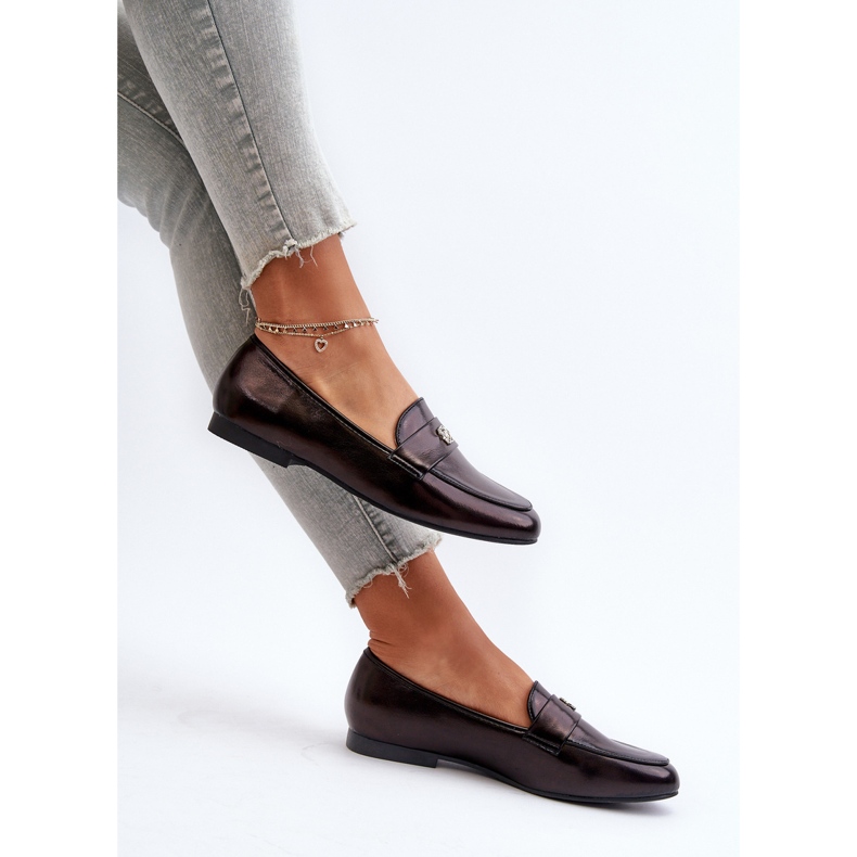 Dámské mokasíny na plochém podpatku Black Sylvaine černá 1