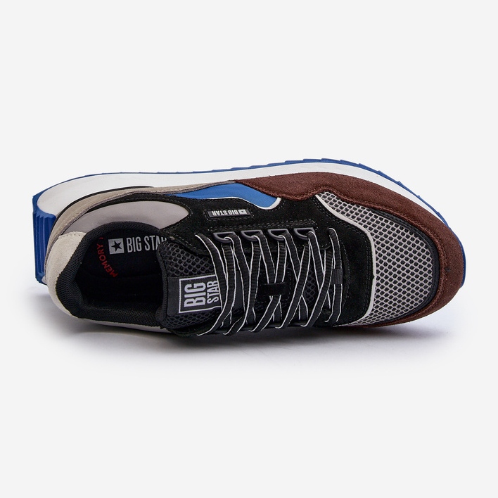 Pánské tenisky Big Star NN174322 Memory Foam System Brown-Black černá 1