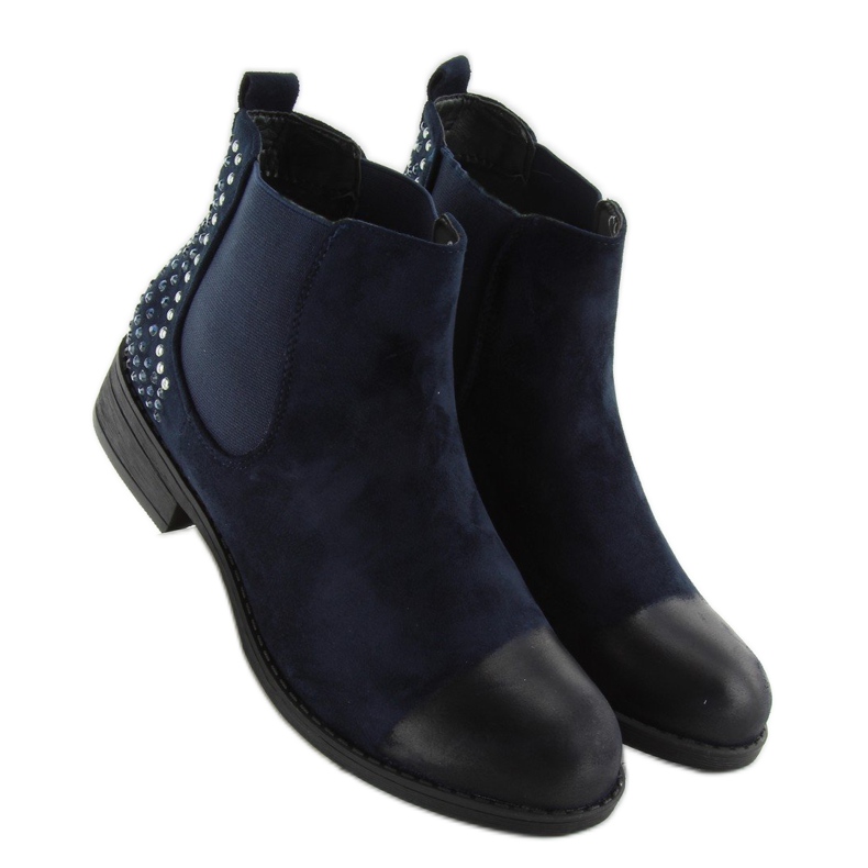 JAX3251 modré boty Jodhpur s cvočky námořnická modř 2