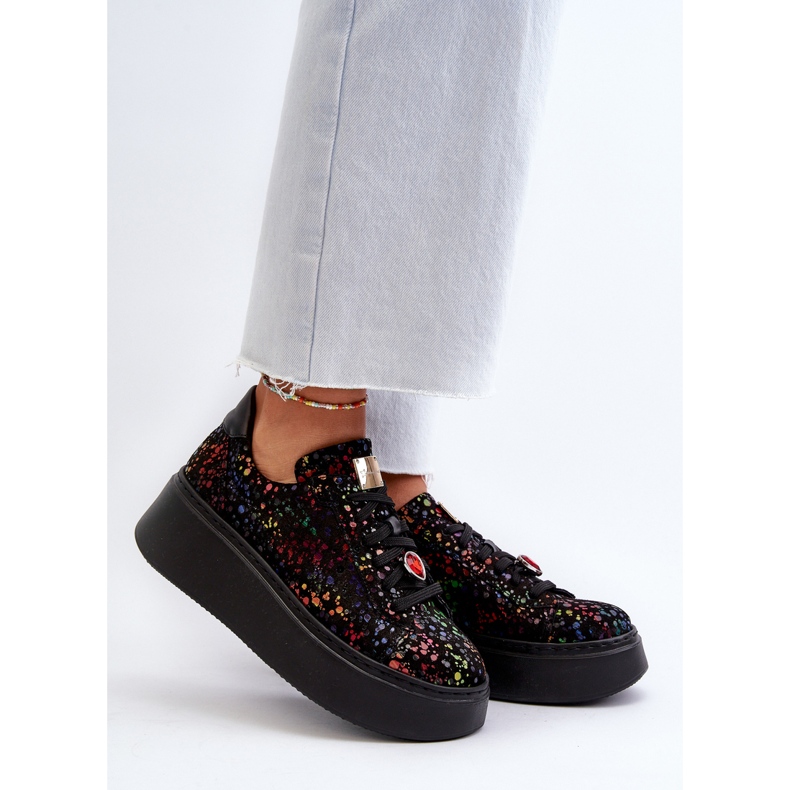 Kožené tenisky na platformě Maciejka 6191S-01 Black vícebarevný 2