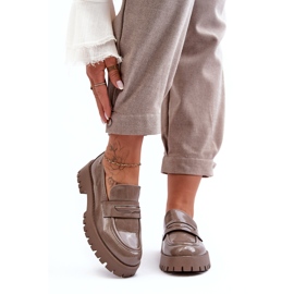 Diamantique Patentované béžové ploché mokasíny béžový 1