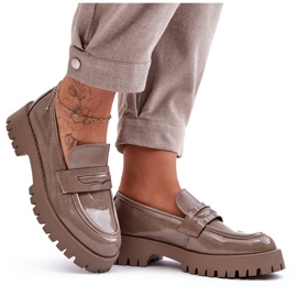 Diamantique Patentované béžové ploché mokasíny béžový 4