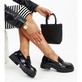 Černé kožené mokasíny černý 1