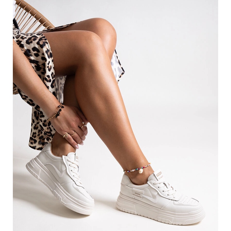 Sportovní béžové kožené tenisky béžový 1