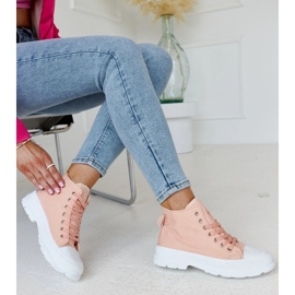 Vysoké růžové masivní tenisky Alhandra růžový 1