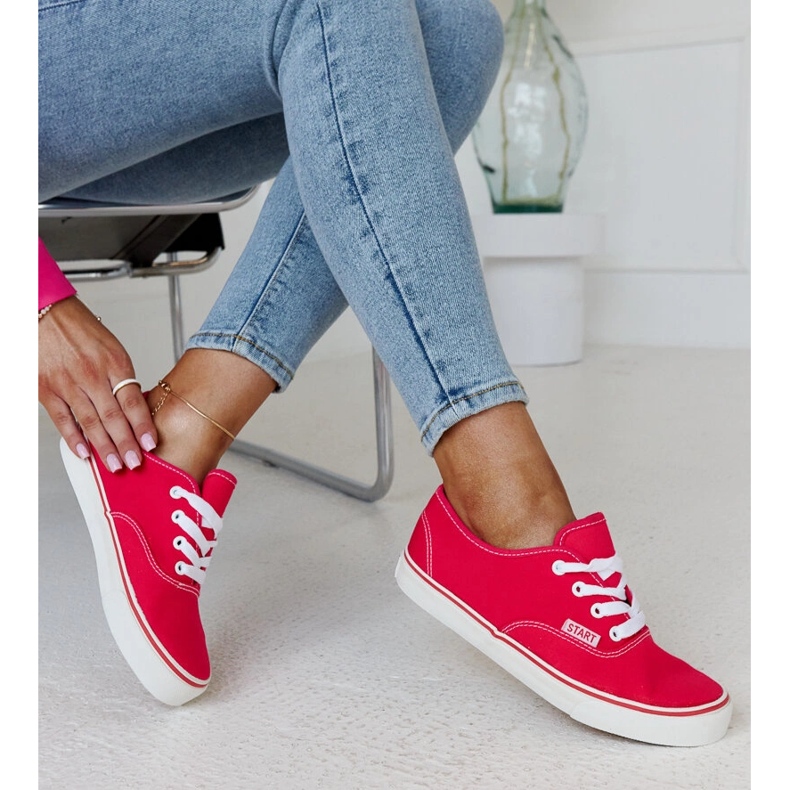 Tmavě růžové klasické tenisky Erla růžový 1