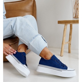 Námořnické modré tenisky Bahira se silnou podrážkou modrý 1