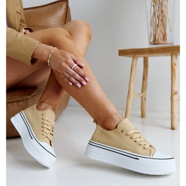 Tmavě béžové tenisky se silnou podrážkou Bahira béžový 1