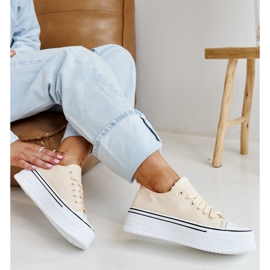 Světle béžové tenisky se silnou podrážkou Bahira béžový 1