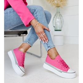 Tmavě růžové tenisky Bahira se silnou podrážkou růžový 1