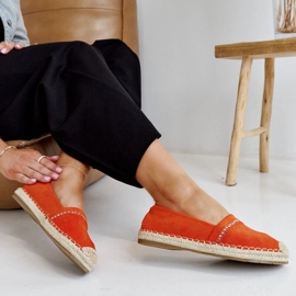Oranžové espadrilky s kamínky Abia pomerančový 1