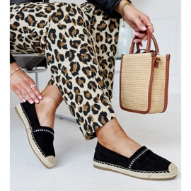 Černé espadrilky s kamínky Abia černý 1