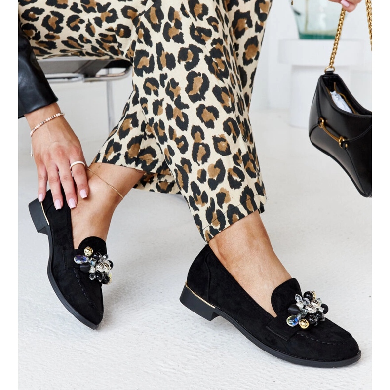 Černé mokasíny s dekoracemi Dahera černý 1