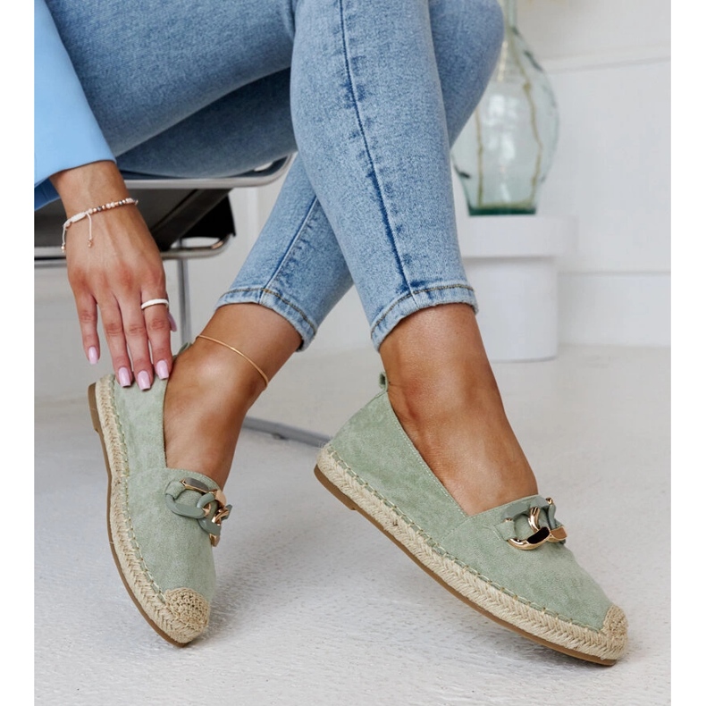 Zelené espadrilky s řetízkem od Radwana zelený 1